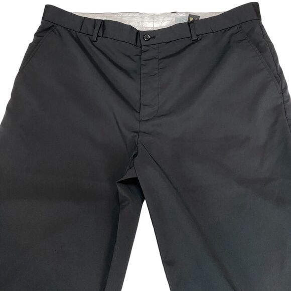 Greg Norman Dress Pants Mens 38 Black Solid Classic Fit Flat Front Straight Leg - Picture 8 of 15